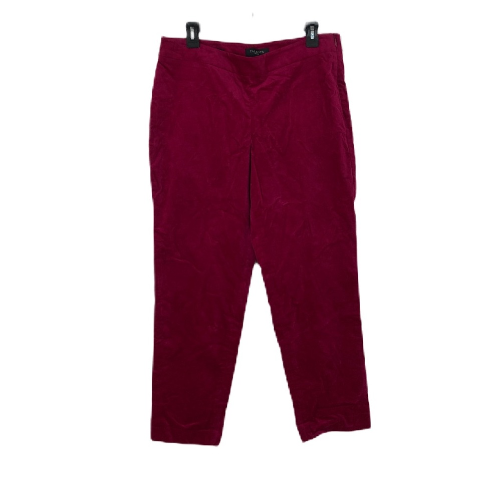 Talbots Velvet Tapered Ankle Pants Red Wine 12P
